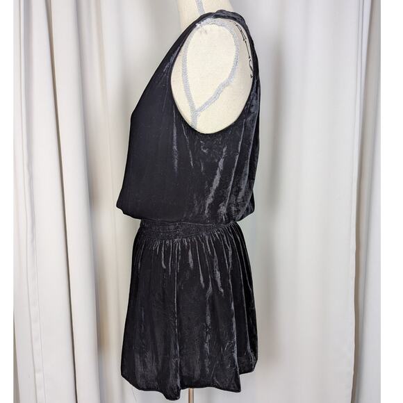 Ramy Brook Jerry Velvet Smocked Waist Sleeveless Mini Dress Black Size Small - Picture 10 of 13